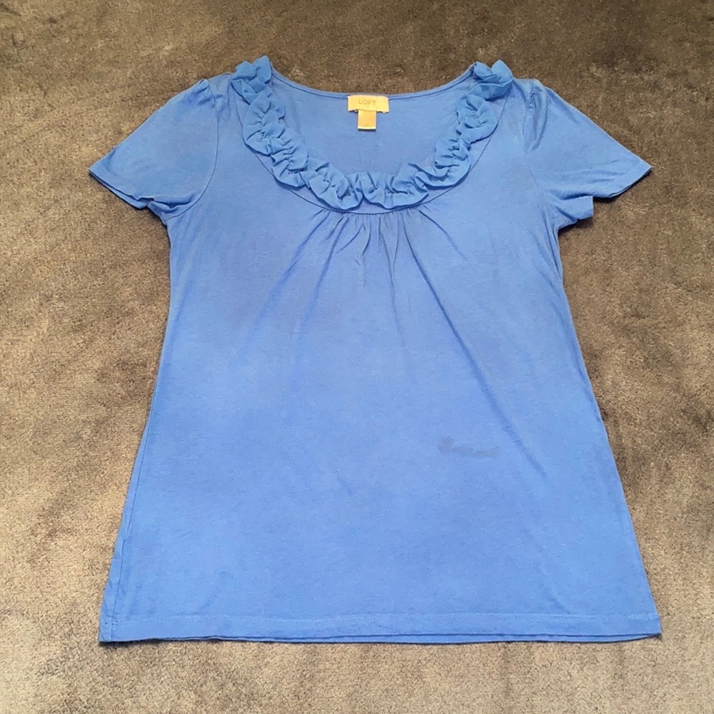Ann Taylor LOFT Blue Soft Tee